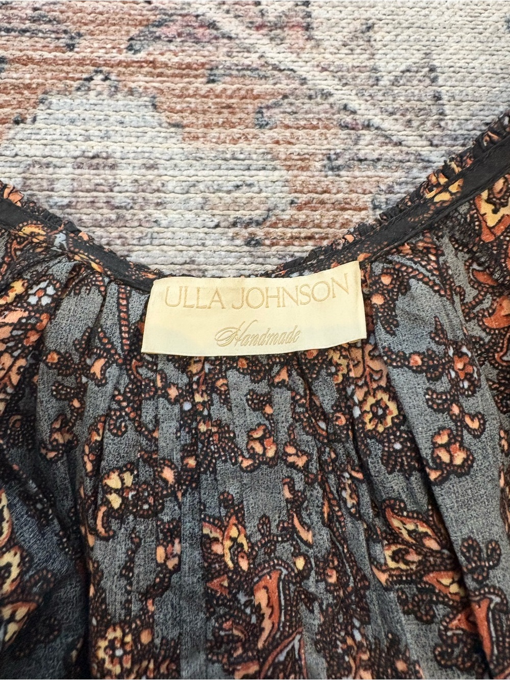 Ulla Johnson Ruffle Eyelet Trim Midi Dress - Picture 2 of 2